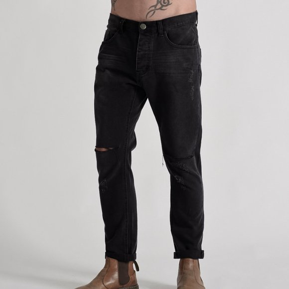One Teaspoon Other - One Teaspoon Black Distressed Relaxed Fit Jean